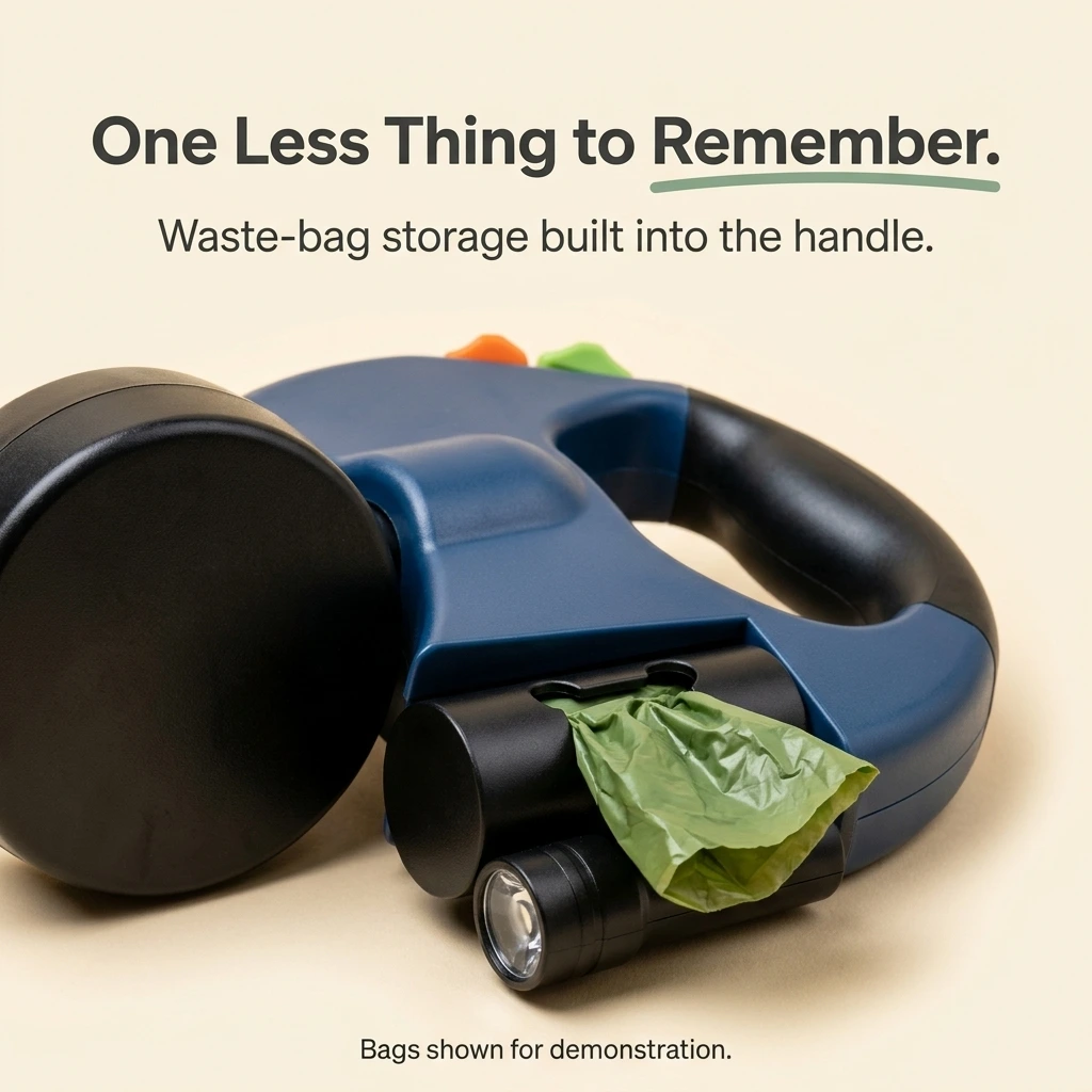 Waste-bag storage built into the TwinWalk handle